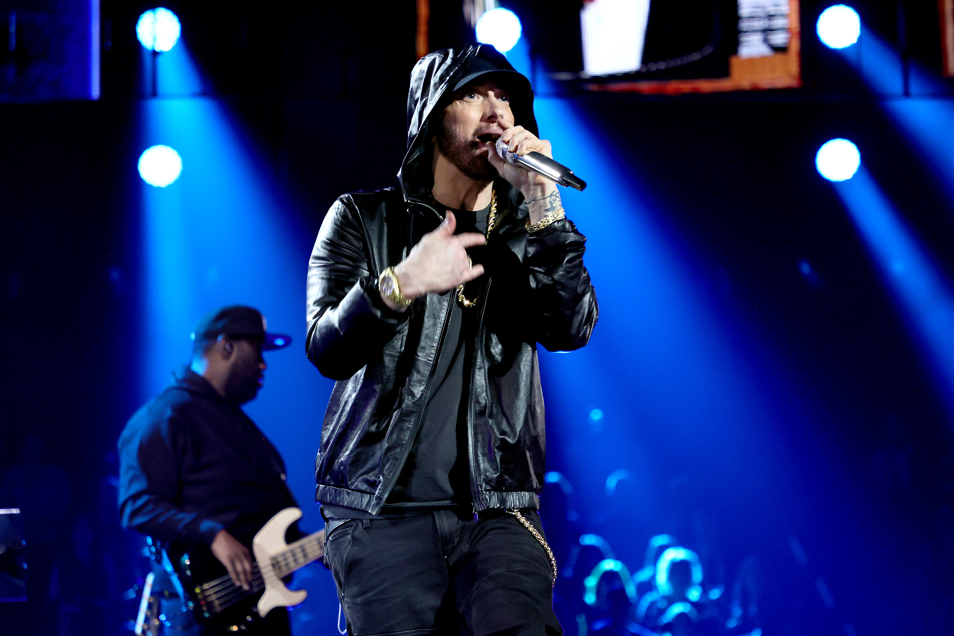 Eminem performing on stage