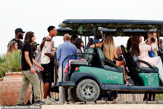 Jude Bellingham and his Real Madrid team-mates have been pictured partying in a plush beach club in San Tropez