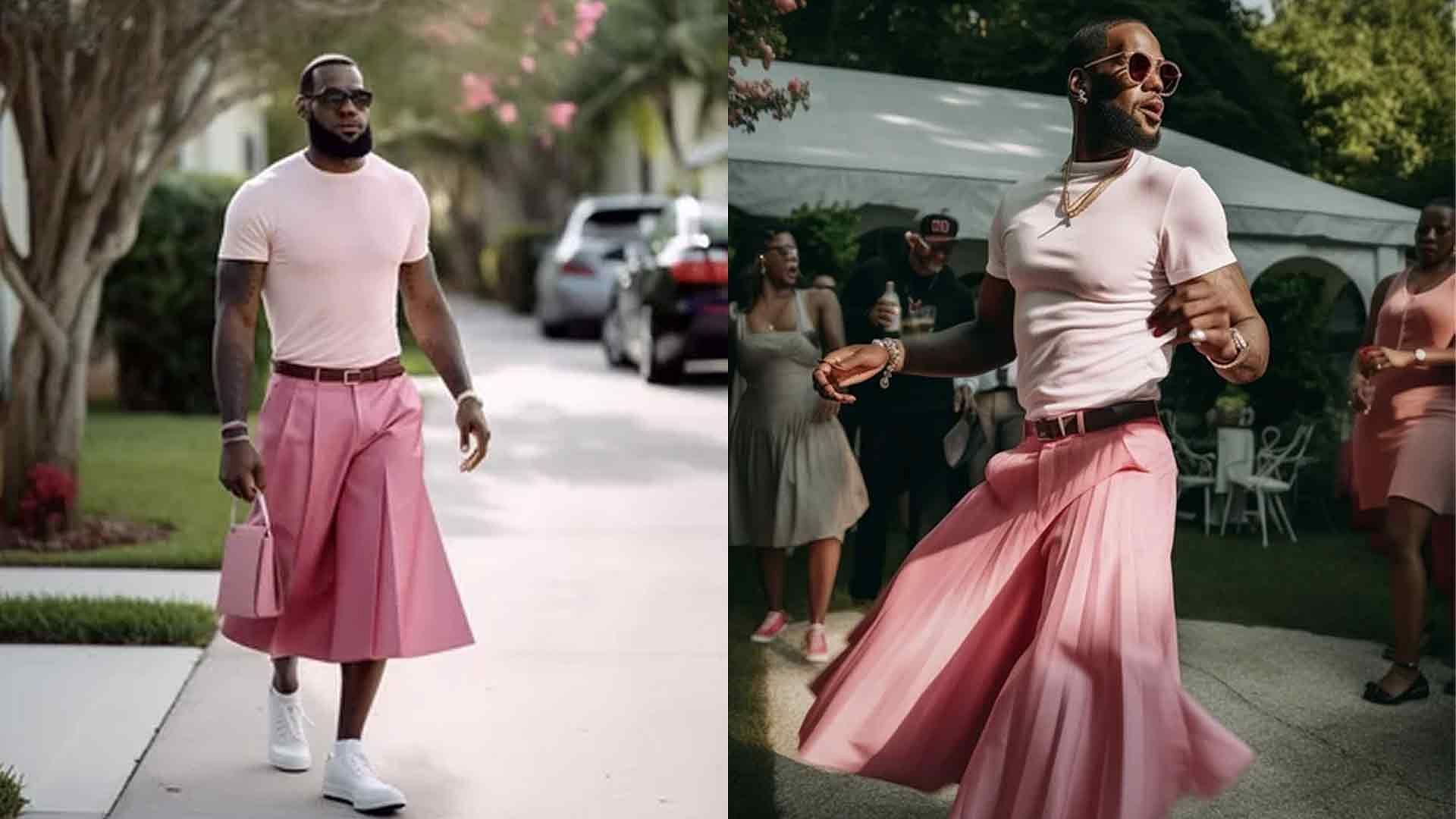 Did LeBron James wear pink skirt & carry a purse? Viral photo debunked