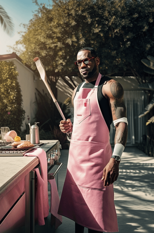 r/midjourney - Lebron James throws a backyard BBQ and dance party to celebrate his new baby girl on the way.