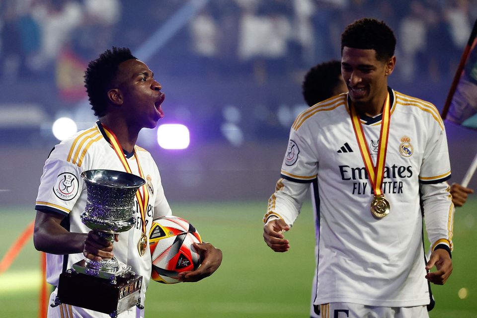 First-half Vinicius Junior hat-trick gives Real Madrid emphatic Spanish  Super Cup final win over Barcelona | Independent.ie