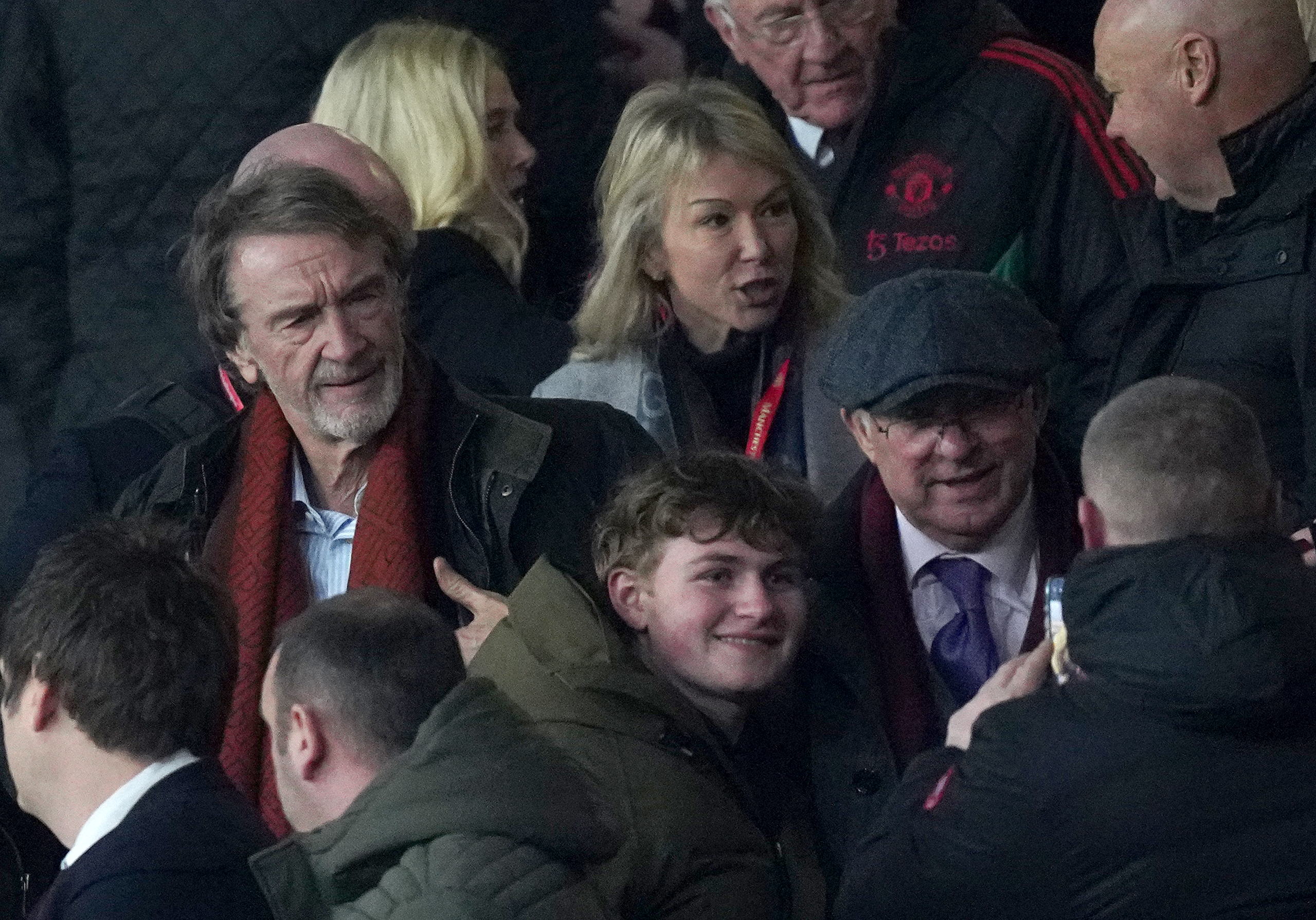 Ratcliffe watched on from the stands alongside Sir Alex Ferguson