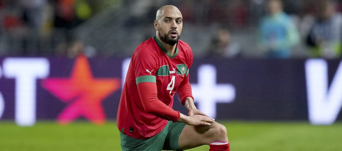 Man United target Sofyan Amrabat playing for Morocco