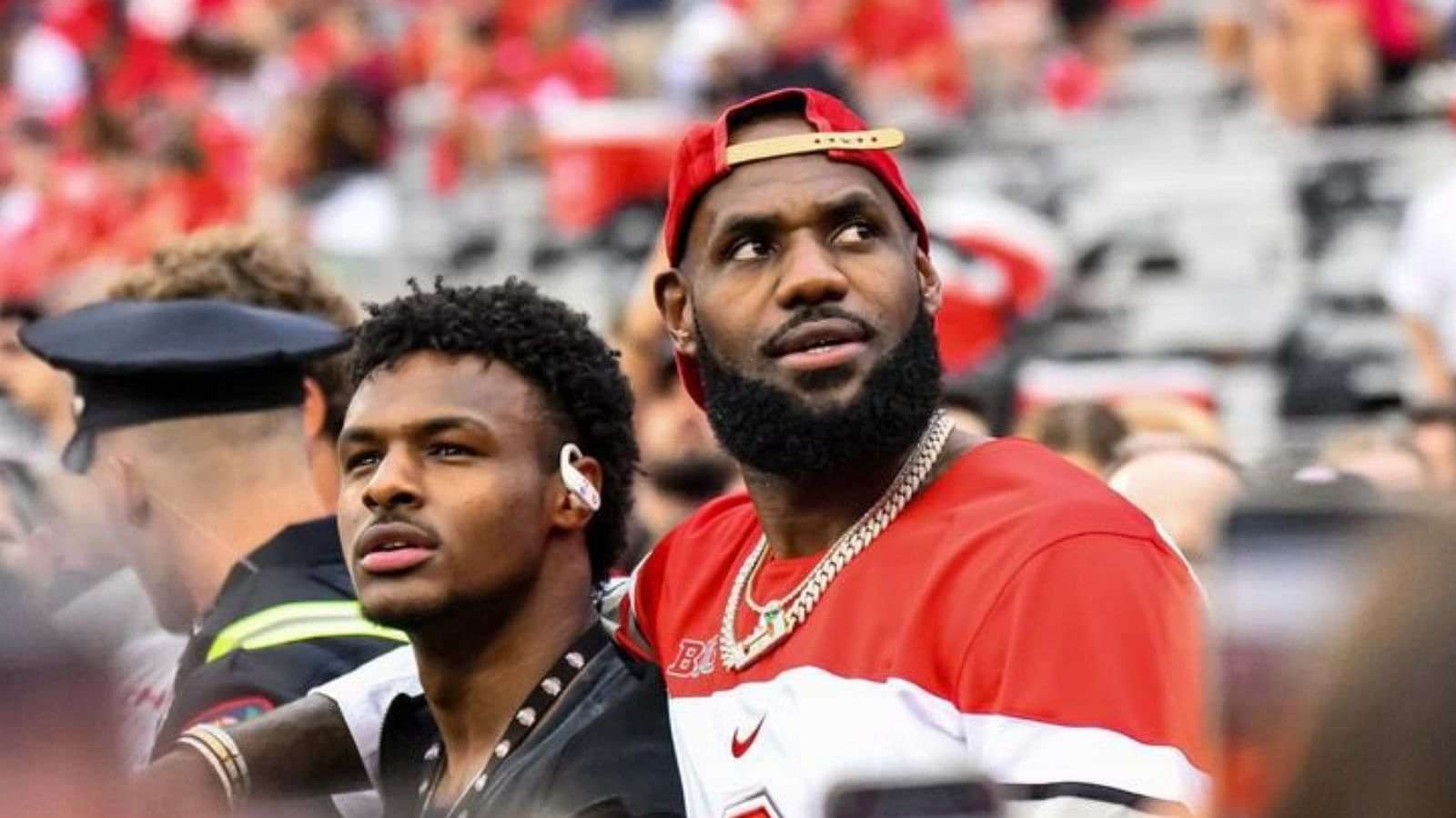 Bronny James gets 'We want Bronny' chants from the crowd at Ohio State with  LeBron James in attendance for a Notre Dame game - The SportsRush