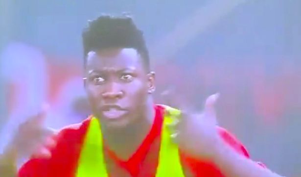 Andre Onana encouraging his Cameroon team-mates