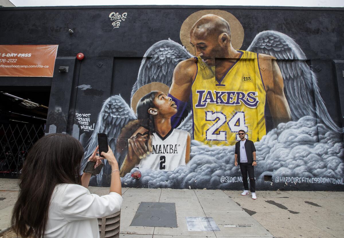 NBA 2K' saves Kobe and Gianna Bryant mural in downtown L.A. - Los Angeles  Times