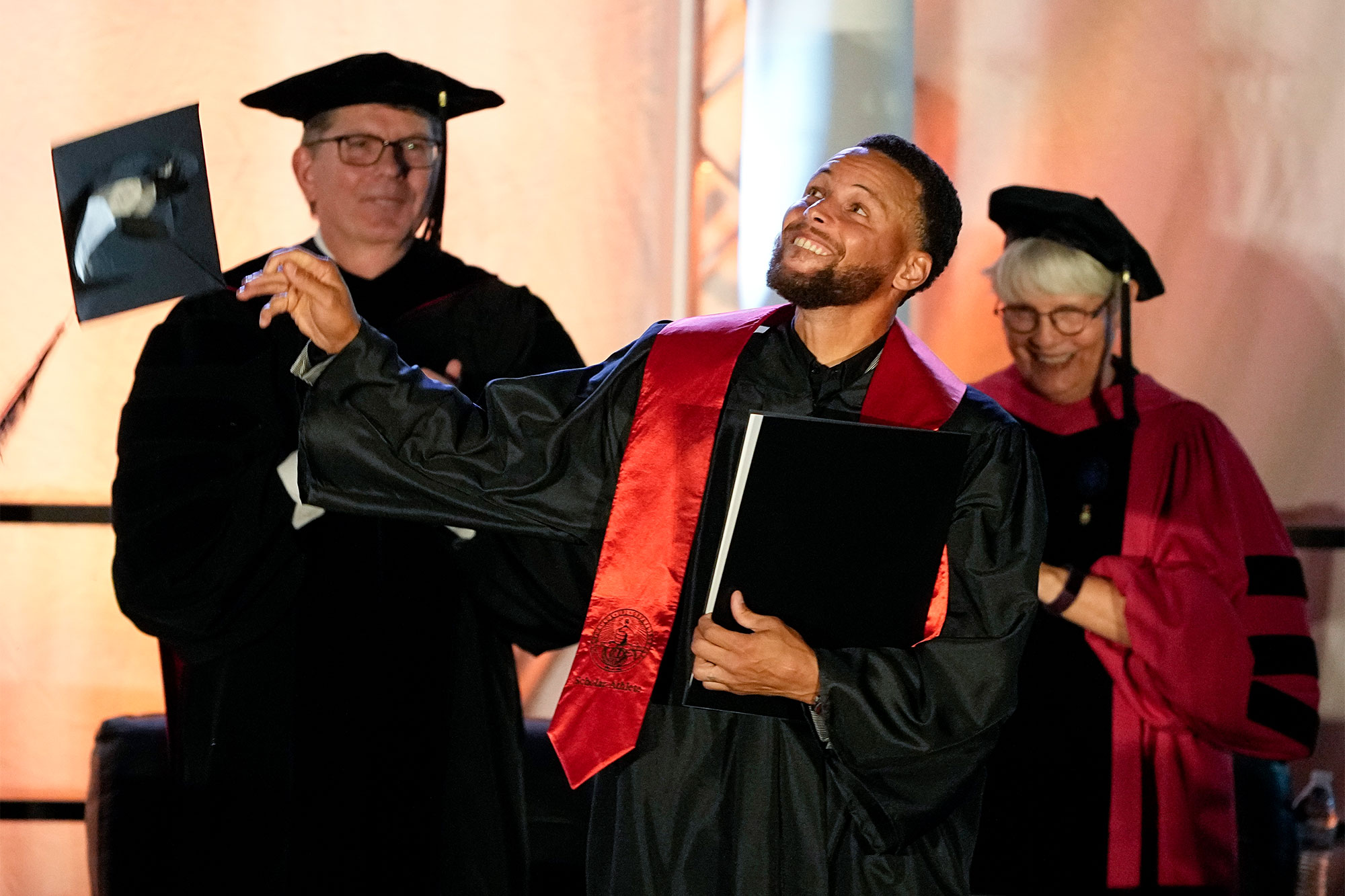 likhoa stephen curry graduates from davidson college in man ceremony as the school retires his jersey 654f97294c1c0 Stephen Curry Graduates From Davidson College In 1-man Ceremony As The School Retires His Jersey