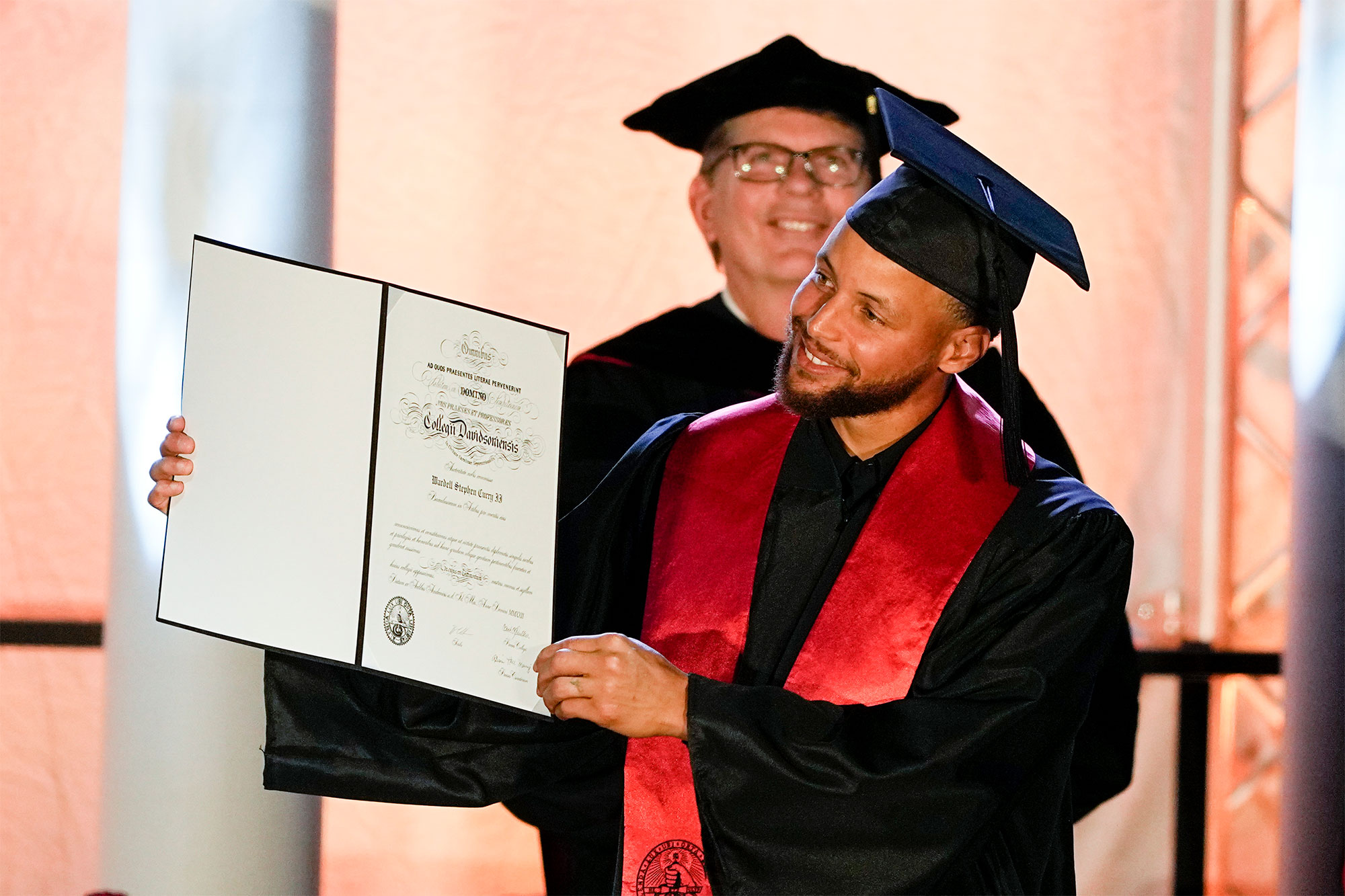 likhoa stephen curry graduates from davidson college in man ceremony as the school retires his jersey 654f97274b3eb Stephen Curry Graduates From Davidson College In 1-man Ceremony As The School Retires His Jersey