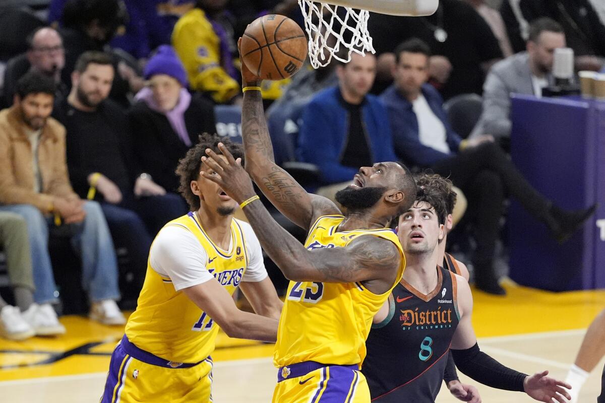 Lakers send the Wizards to their 13th straight loss with a 134-131 overtime  victory - The San Diego Union-Tribune