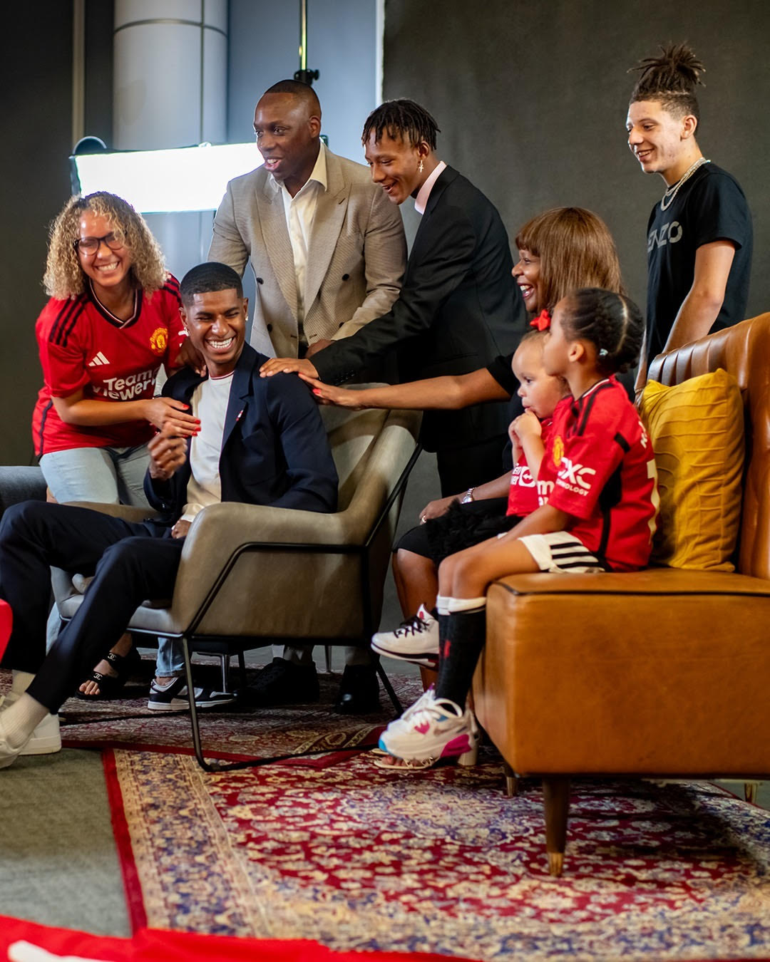 Marcus Rashford was joined by his loved ones to celebrate his new contract