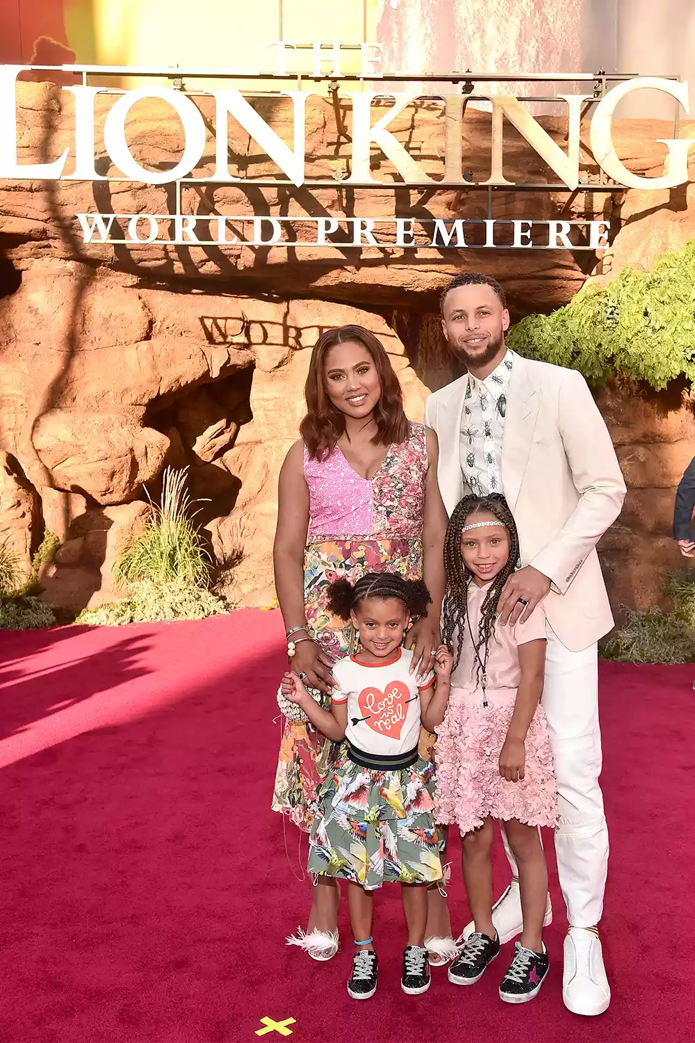 Ryan Curry, Ayesha Curry, Riley Curry, and Stephen Curry attend the World Premiere of Disney's "THE LION KING" at the Dolby Theatre on July 09, 2019 in Hollywood, California.