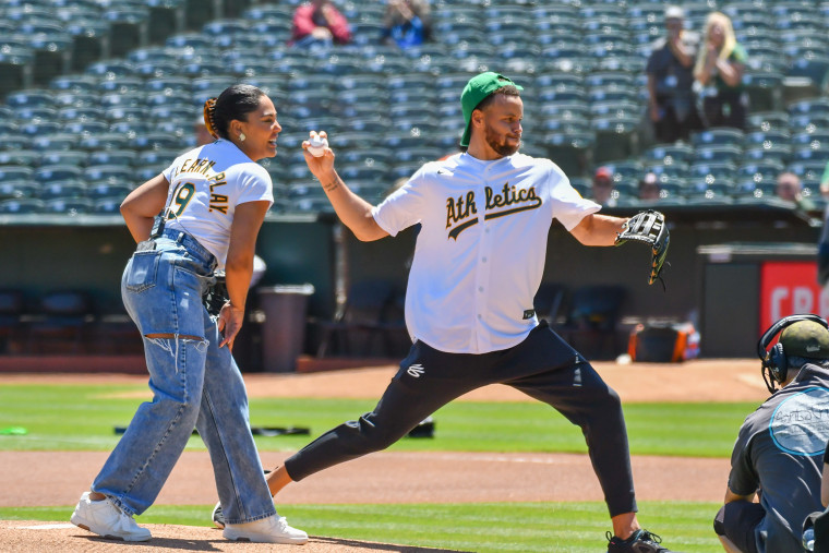 Ayesha Curry Smokes Steph Curry With Her First Pitch at MLB Game