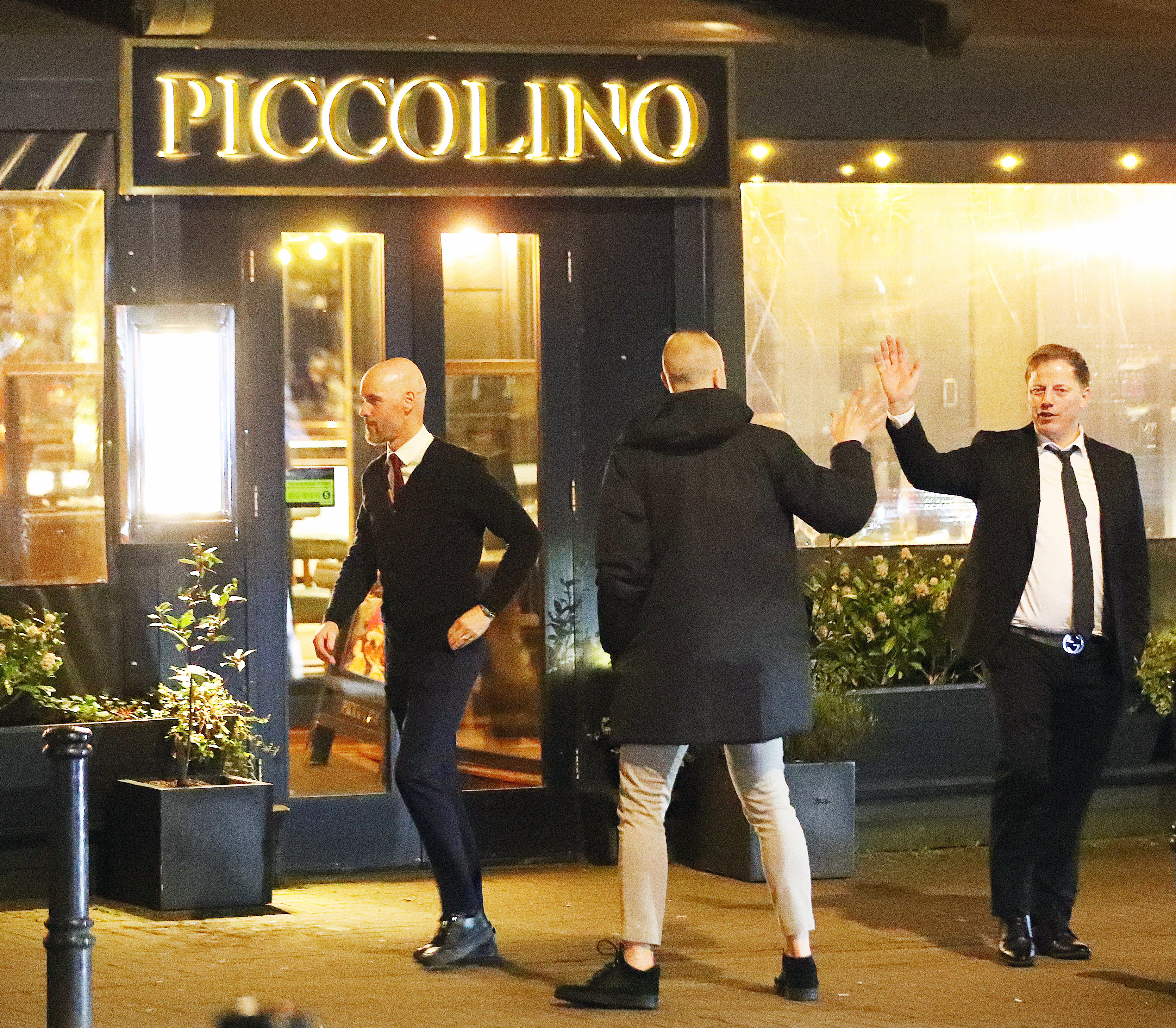 Ten Hag spent around three hours at Piccolino after Man Utd's win over Liverpol