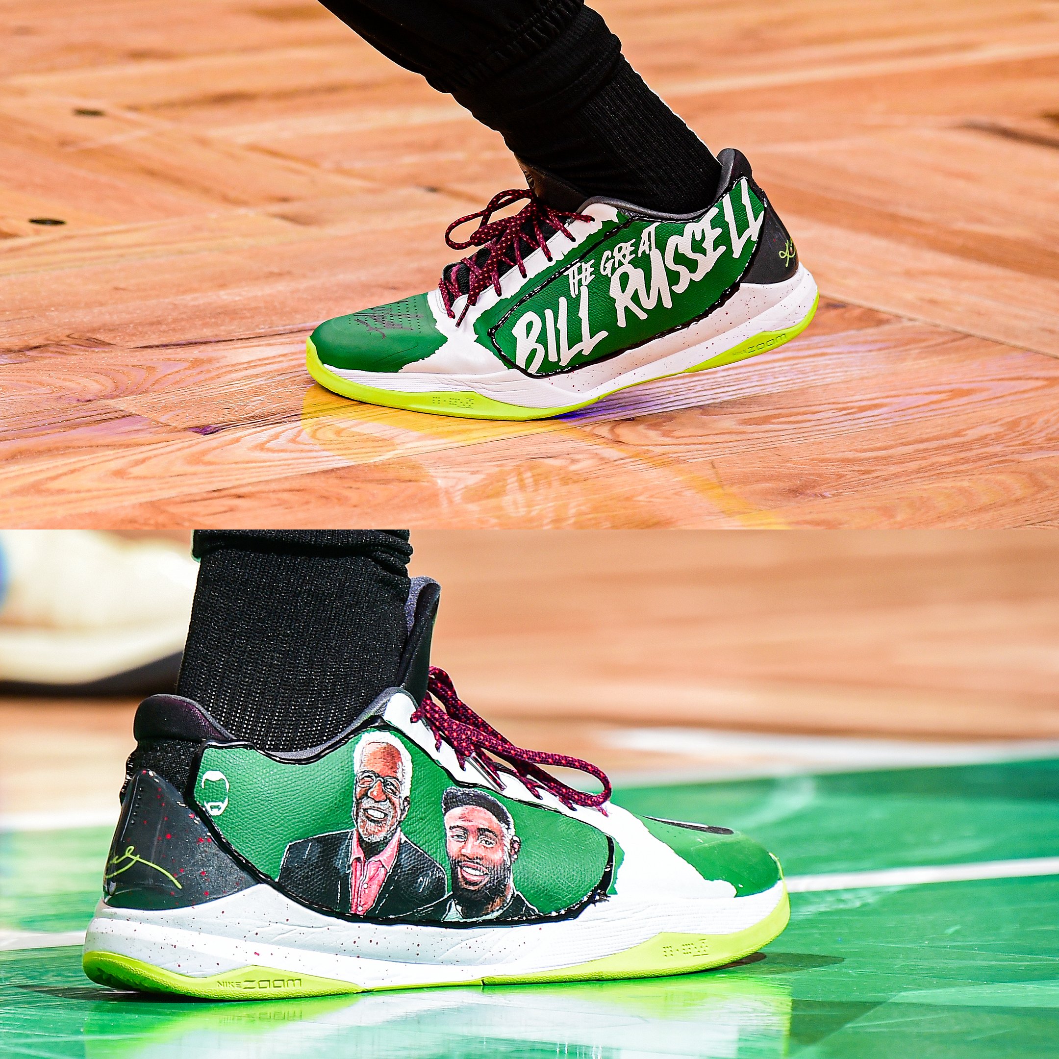 The Sporting News on X: "Jaylen Brown's shoes tonight pay respect to Bill  Russell  https://t.co/5DB4L9r5L5" / X