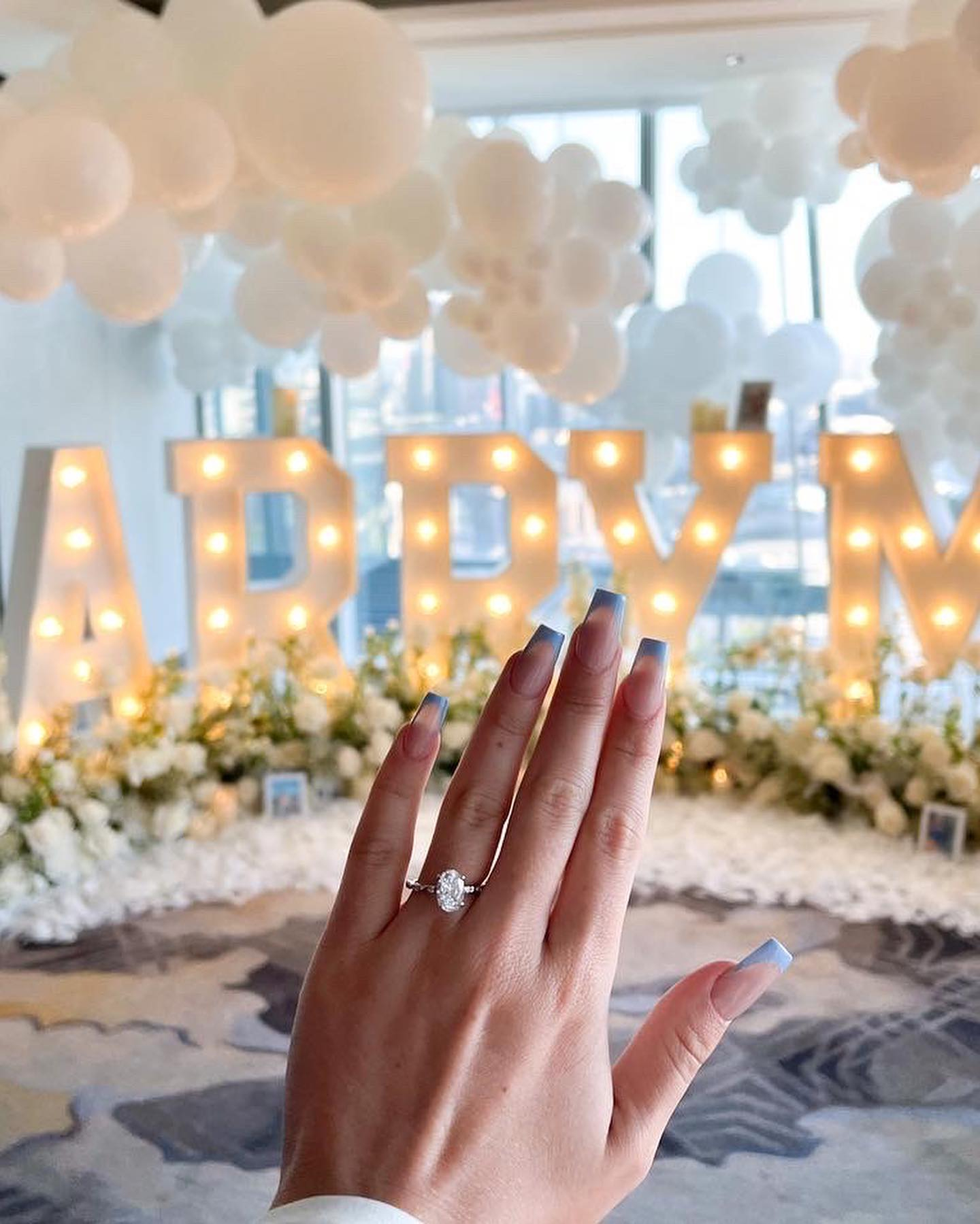 Georgina showed off her stunning engagement ring