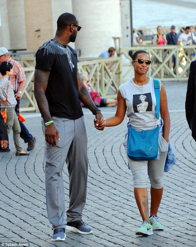 LeBron James walked hand in hand with Savannah at iconic Roman tourist sites during their honeymoon trip