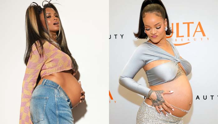 Ciara rocks bump-baring crop top, nods to Rihanna's pregnancy fashion