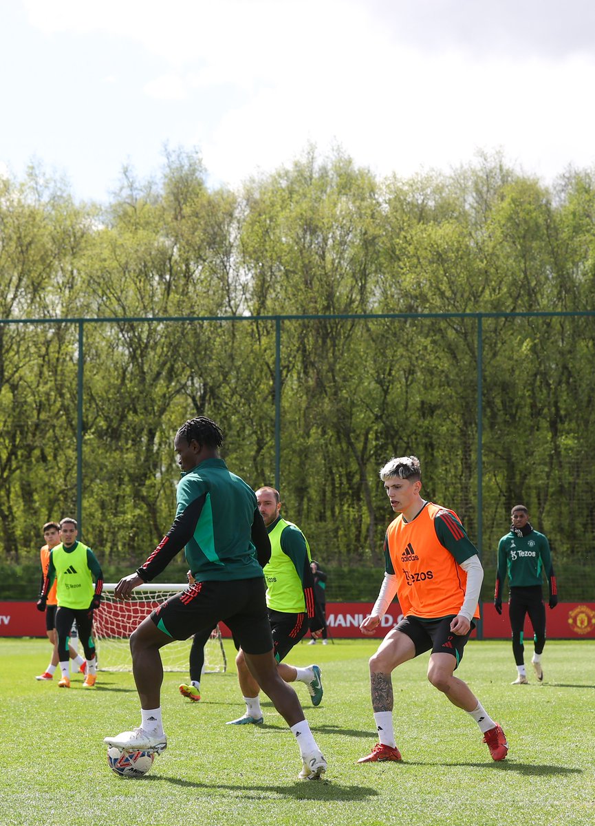 Habeeb Ogunneye on the ball in training.