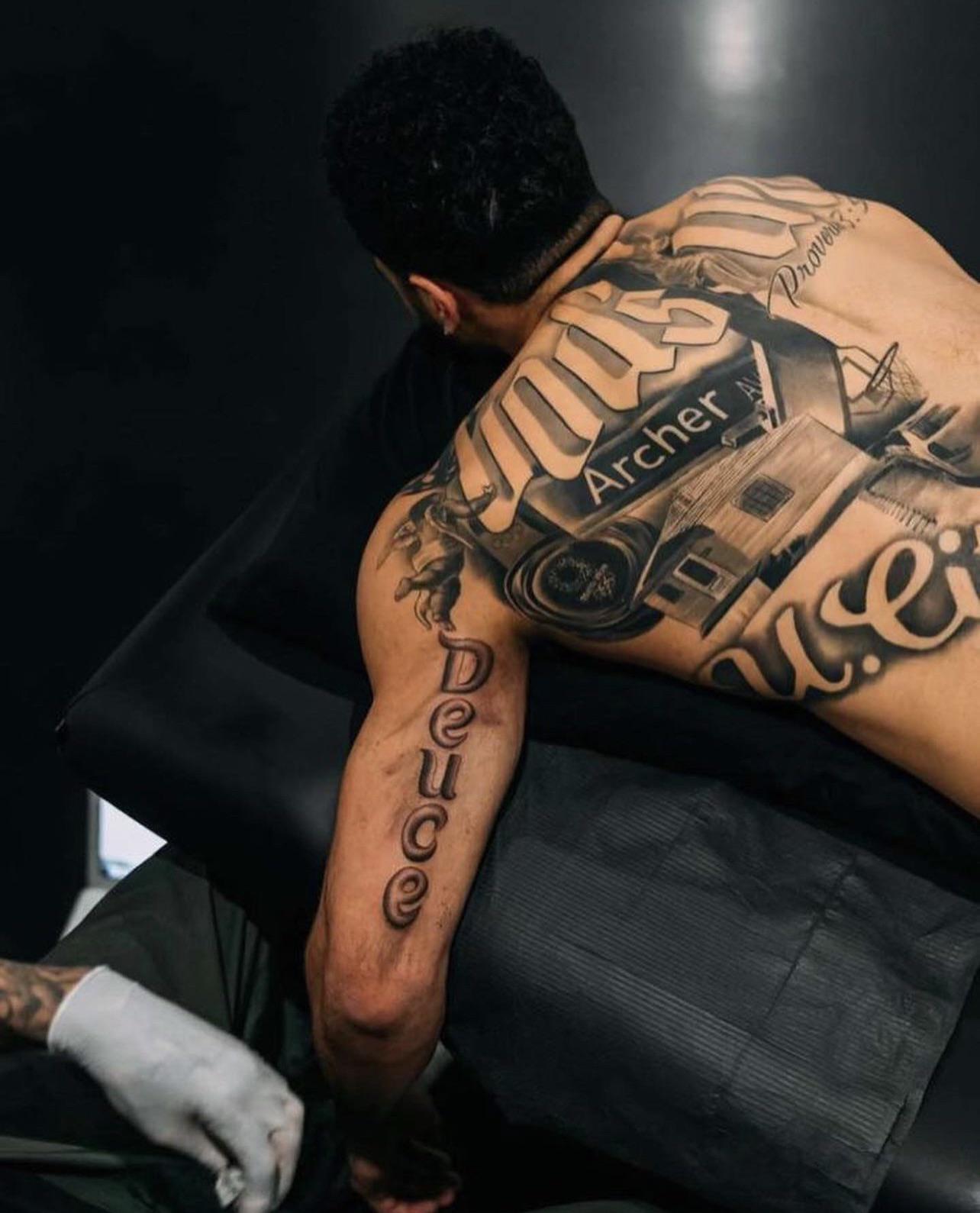 For those who care about Tatum's ink, we got Giannis' brother's name added  to his arm, and a nice added touch on his leg sleeve : r/bostonceltics