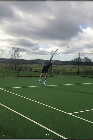 Wow: They also revealed a huge football pitch complete with goals for the family to brush up on their football skills, as well as as an astroturf tennis court