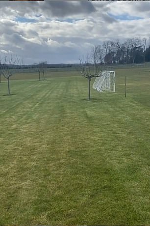 Wow: They also revealed a huge football pitch complete with goals for the family to brush up on their football skills, as well as as an astroturf tennis court