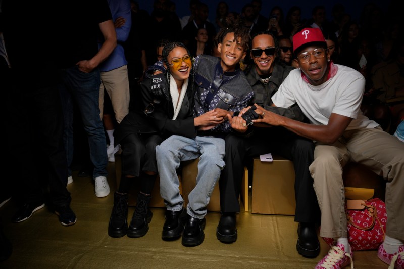 Willow Smith, Jaden Smith, and Tyler the Creator at the Louis Vuitton Spring 2024 Menswear Collection Runway Show on June 20, 2023 in Paris, France.