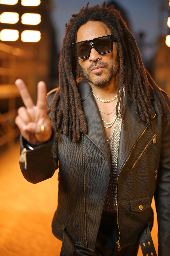 Lenny Kravitz at the Louis Vuitton Spring 2024 Menswear Collection Runway Show on June 20, 2023 in Paris, France.