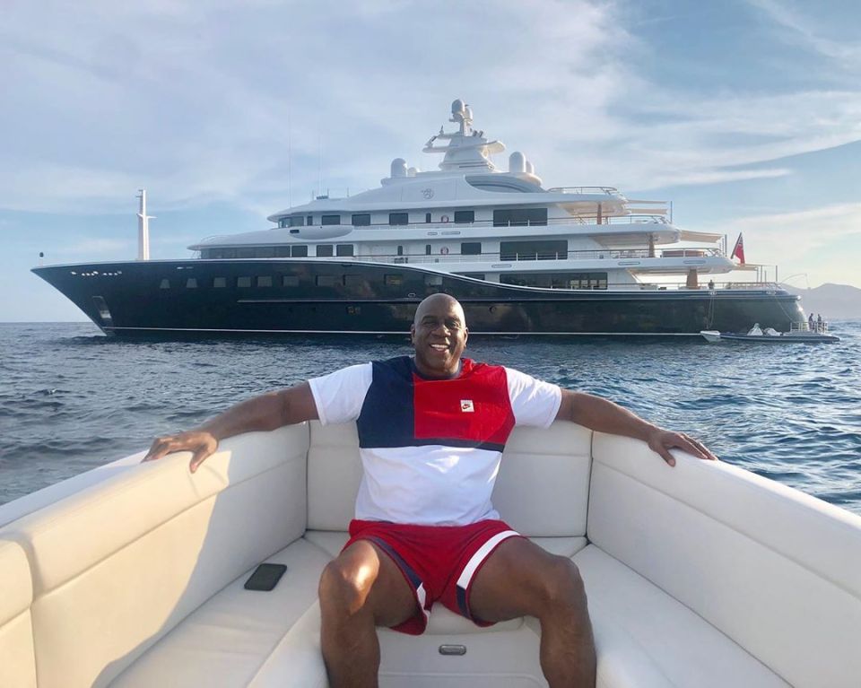 Inside Magic Johnson's $138million superyacht Aquila with nightclub and cinema room which you can hire for $1m-a-week | The Irish Sun