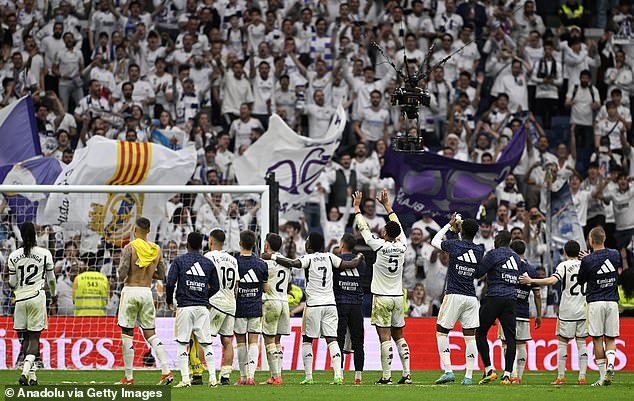 Hala Madrid! Real Madrid are crowned LaLiga CHAMPIONS after Barcelona's 4-2 defeat at Girona hands their bitter rivals a record-extending 36th league title with four matches remaining | Daily Mail Online