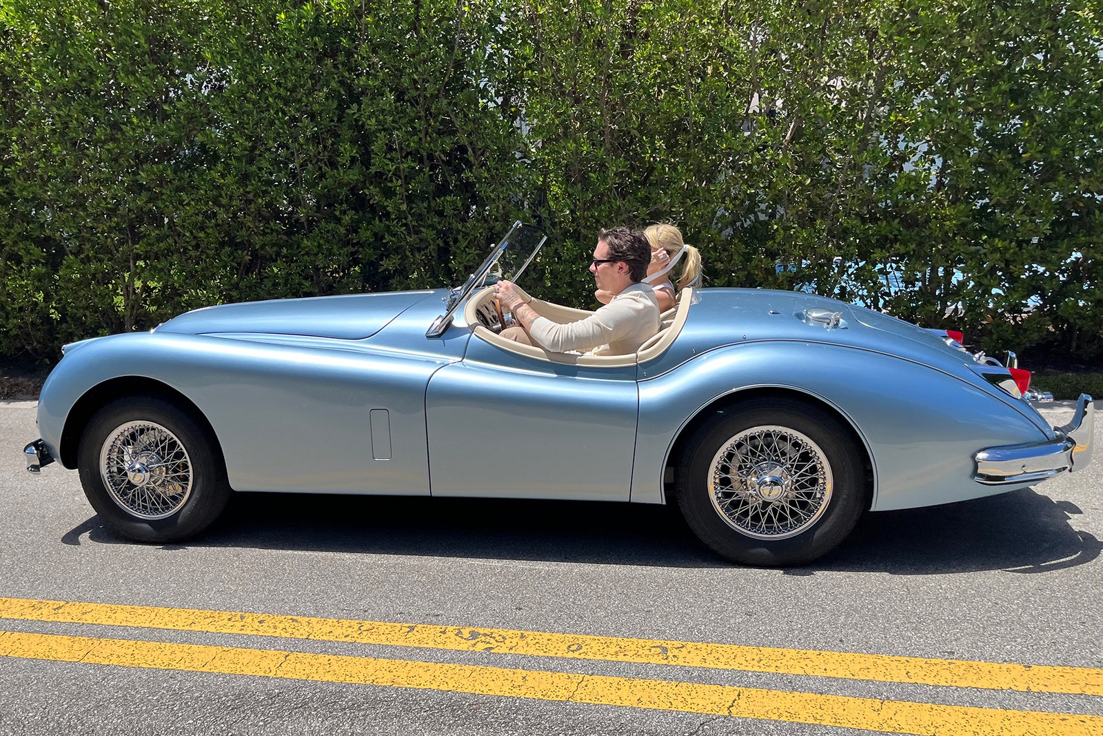 This Jaguar XK140 Lunaz was the most electric thing about the Beckham Peltz wedding | British GQ