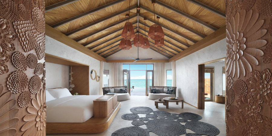 Fairmont Maldives GRand Water Villa interiors - Tropic Breeze Caribbean and  Maldives Holiday Blog