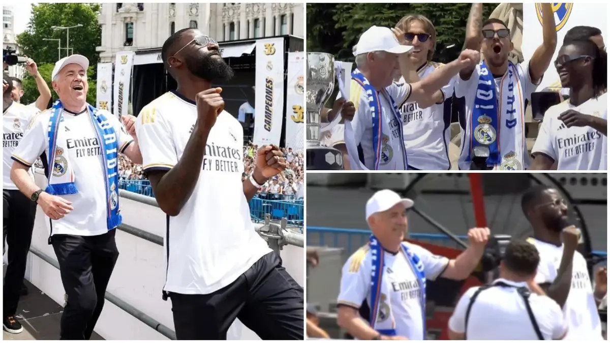 Carlo Ancelotti Shows Off Dance Moves as Real Madrid Celebrate La Liga Title Win With Bus Parade