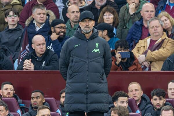 BIRMINGHAM, ENGLAND - Monday, May 13, 2024: Liverpool's manager Jürgen Klopp during the FA Premier League match between Aston Villa FC and Liverpool FC at Villa Park. (Photo by David Rawcliffe/Propaganda)