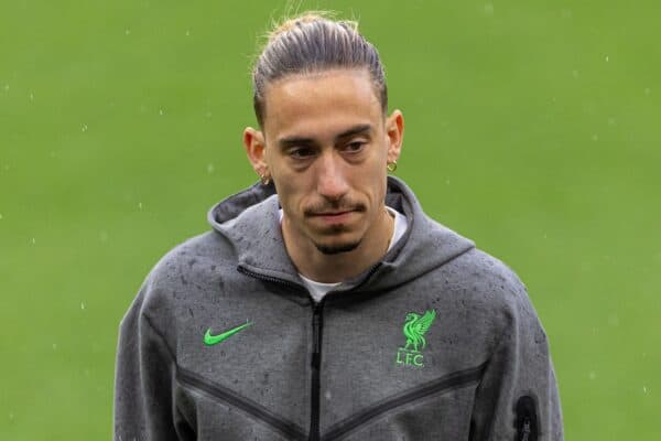 BIRMINGHAM, ENGLAND - Monday, May 13, 2024: Liverpool's Kostas Tsimikas on the pitch before the FA Premier League match between Aston Villa FC and Liverpool FC at Villa Park. (Photo by David Rawcliffe/Propaganda)