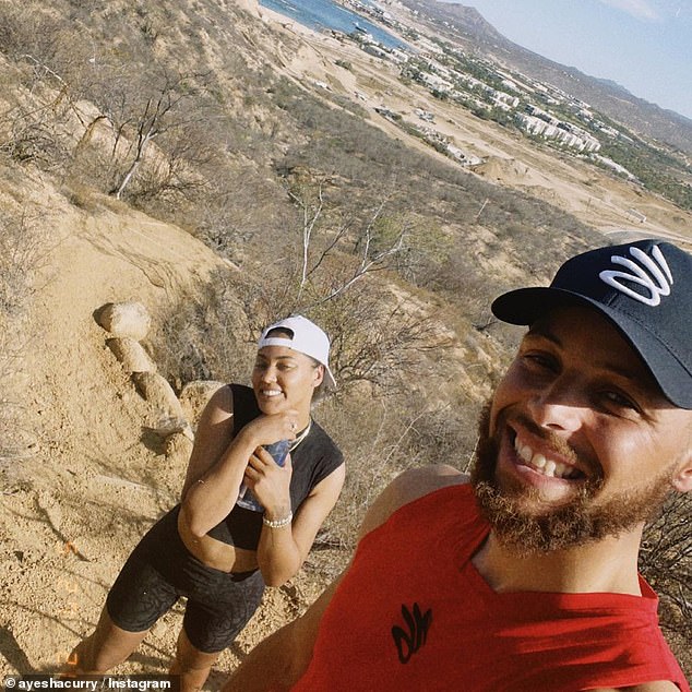 With her bae in Mexico: Ayesha wore a crop top and small shorts as she said, 'Adventure Bae'