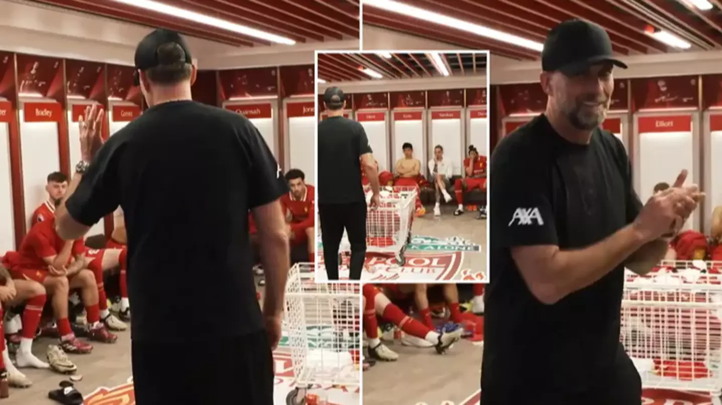 Jurgen Klopp delivers emotional final dressing room message to Liverpool players in behind-the-scenes footage