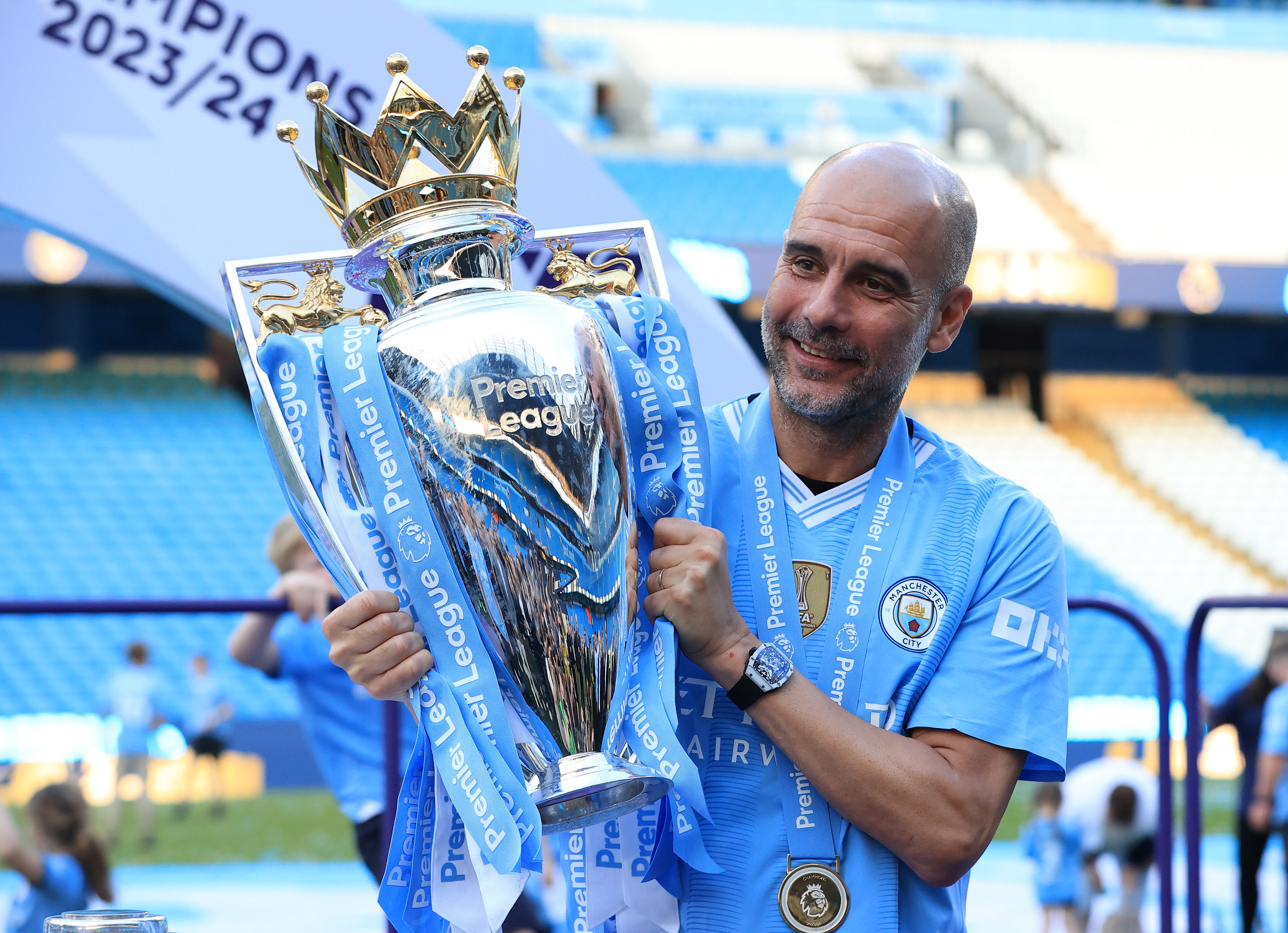 Pep Guardiola's troops have now won four league titles on the bounce