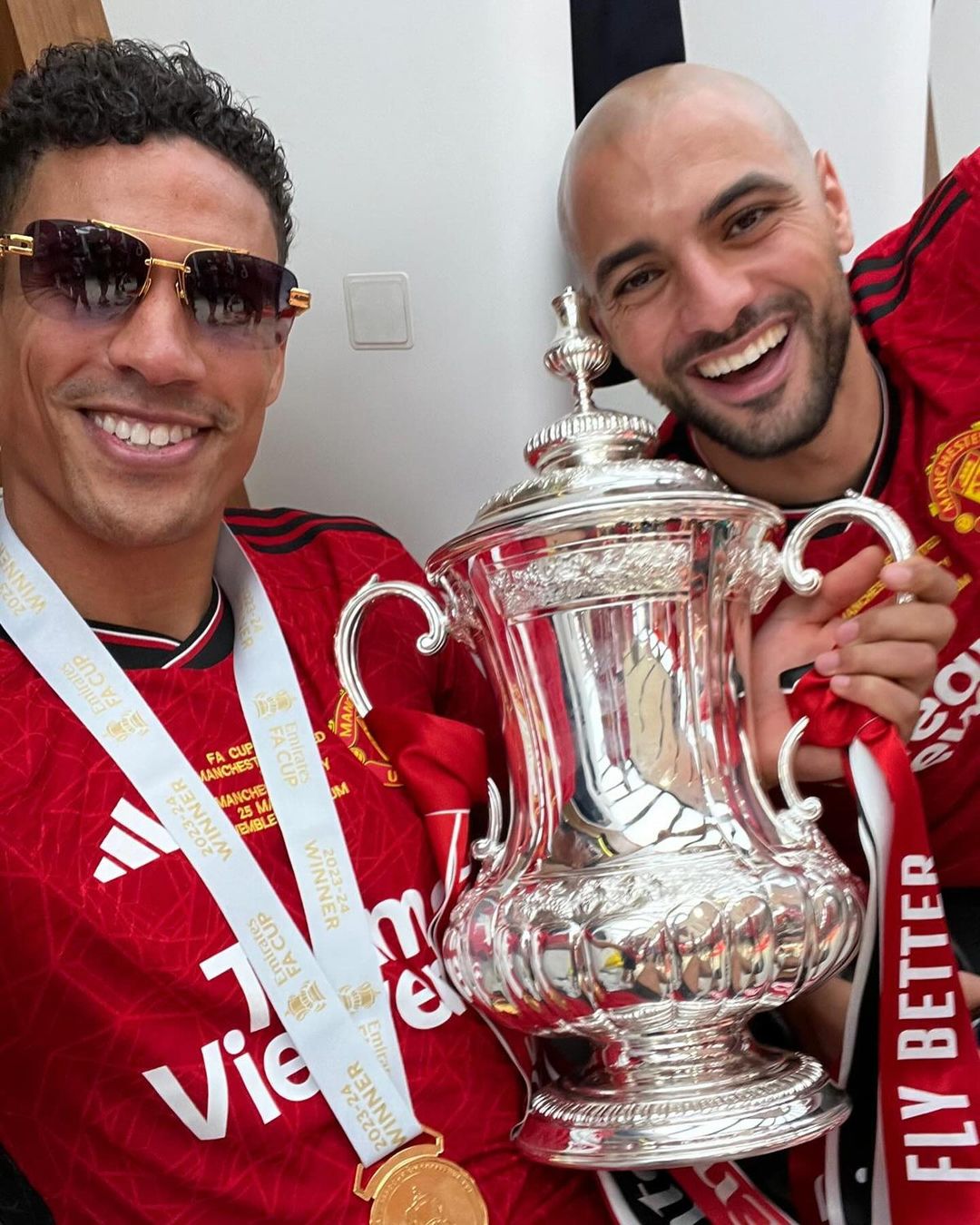 Raphael Varane enjoyed the moment after playing his last game for United