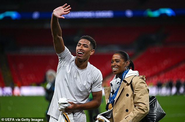 Bellingham made a beeline after receiving his medal and placed it around Denise's neck