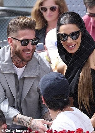 Mbappe is set to be neighbours with Sergio Ramos (left) and his wife Pilar Rubio (right)