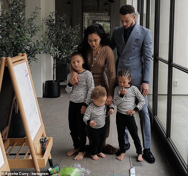 Going easy on herself: The mom of three opened up about not comparing her fitness successes to her husband Stephen Curry, who is a professional basketball player in the NBA