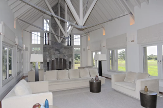 Galleried living room at the Obamas' new home in Martha's Vineyard