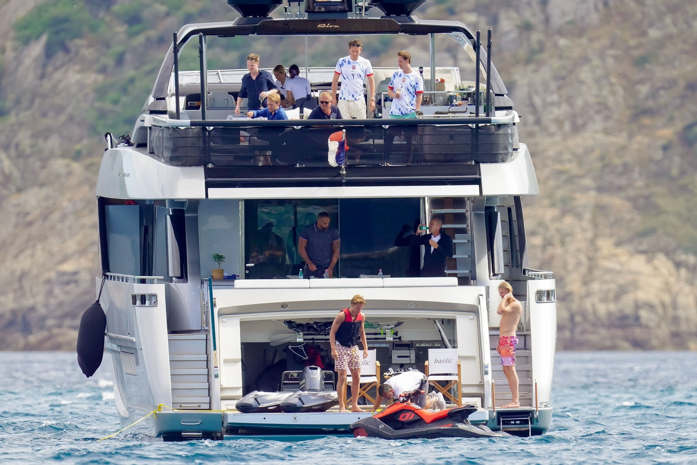 Haaland was joined by friends and family on the luxury yacht