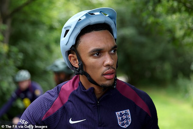 Saturday's penalty hero Trent Alexander-Arnold was one of the players to take part in the ride