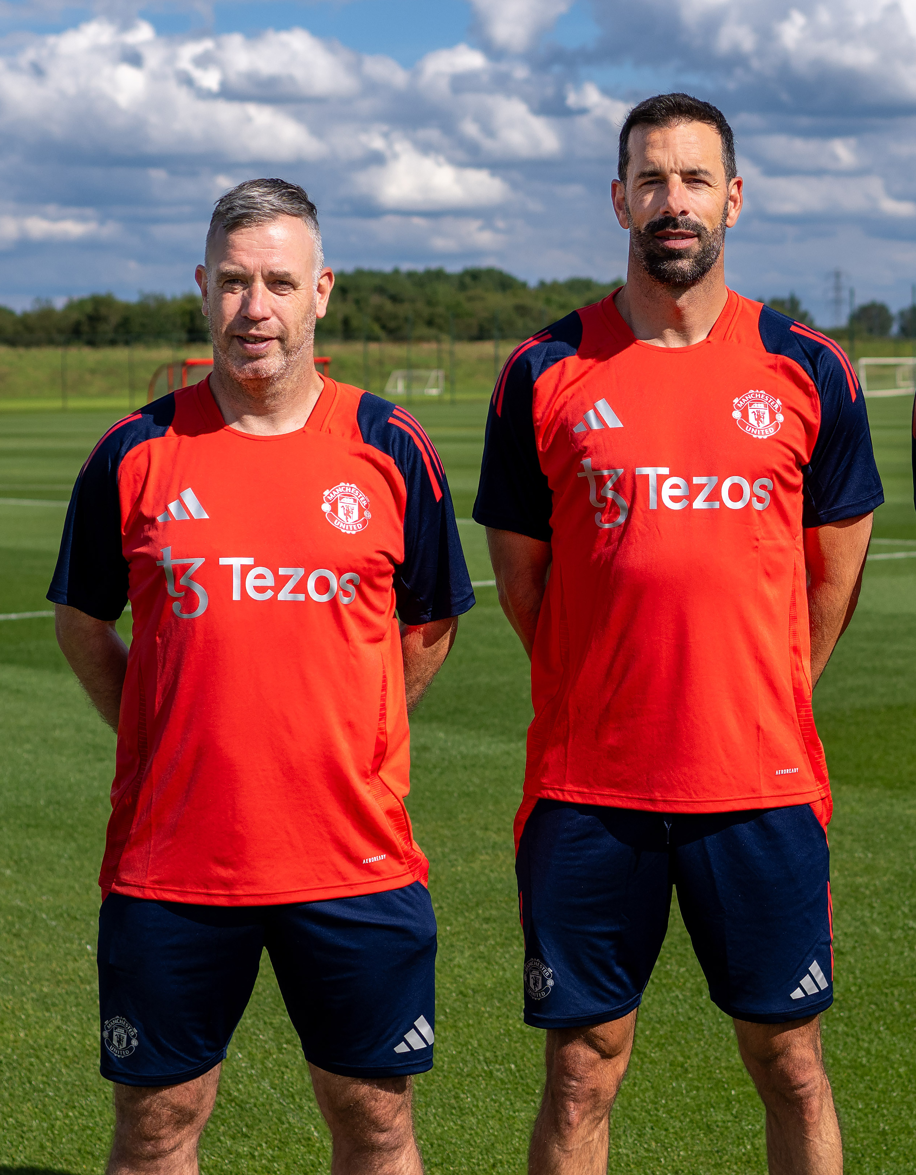 Hake and Van Nistelrooy were seen in Man Utd gear for their announcement