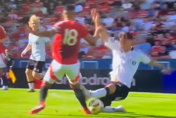 Casemiro was on the receiving end of an X-rated tackle during Man United's friendly with Rosenborg