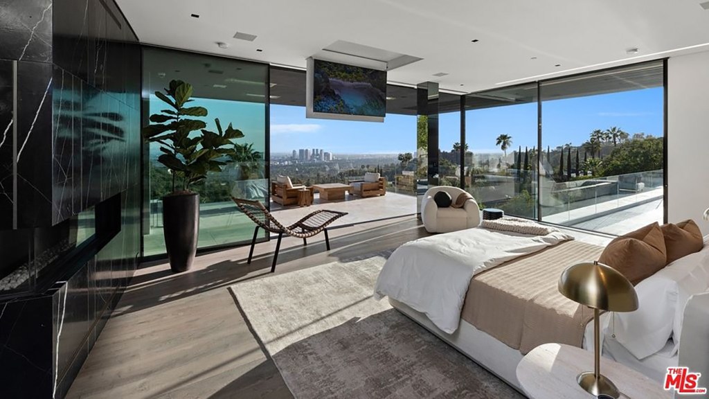 The main bedroom boasts city views.