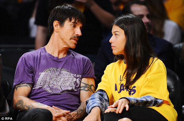 Anthony Kiedis' girlfriend struggles to stay awake as they watch match  courtside | Daily Mail Online