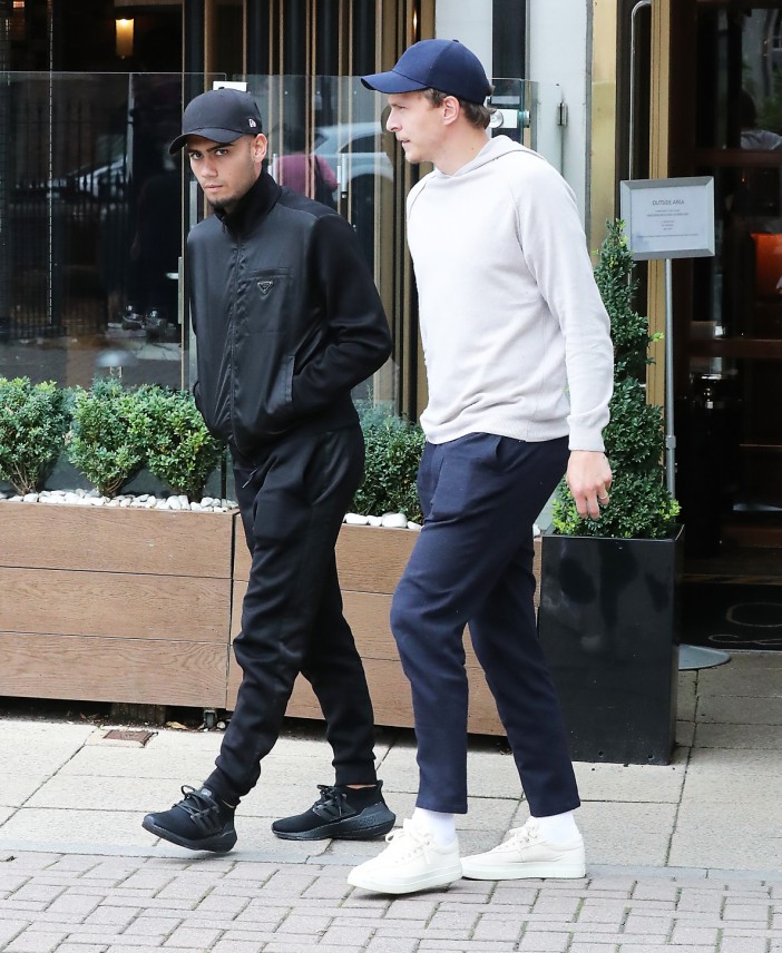 Victor Lindelof and Andreas Pereira on their way out of what looked like a team meeting