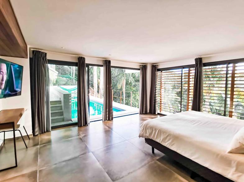 This bedroom had direct access to the pool.